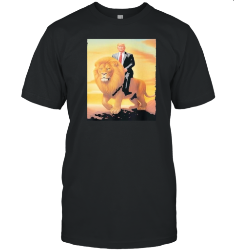 Donald Trump Riding A Lion Political Presidential Election T- Classic Men's T-shirt