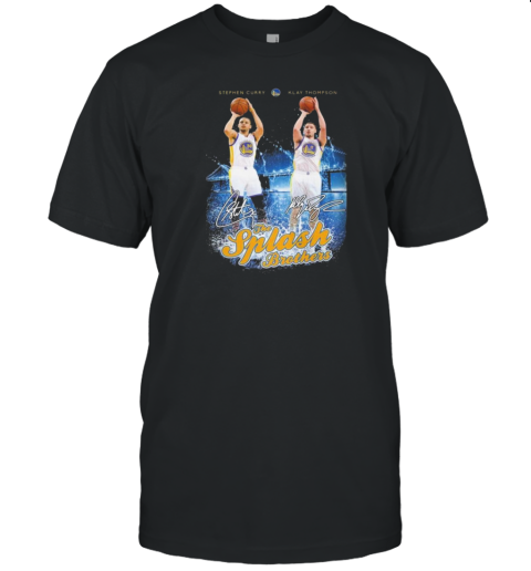 Golden State Warriors The Splash Brothers Curry And Thompson Signatures T-Shirt