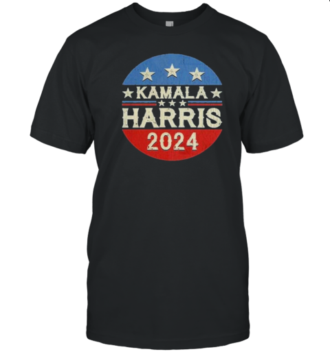 Kamala Harris 2024 For President Retro Button Election T-Shirt