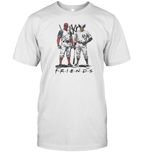 New York Yankees Friends Deadpool And Wolverine T-Shirt