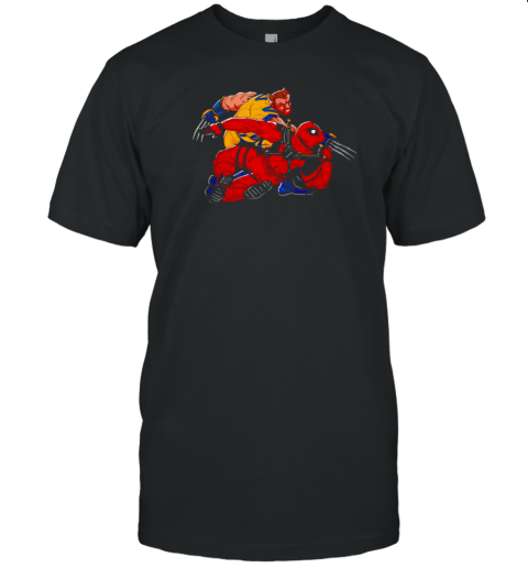 Wolverine And Deadpool Best Friends Fight T-Shirt