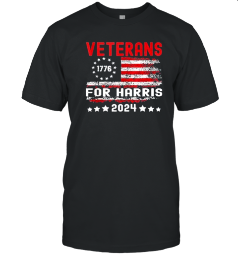 Veterans For Harris 2024 Flag America 1776 T- Classic Men's T-shirt