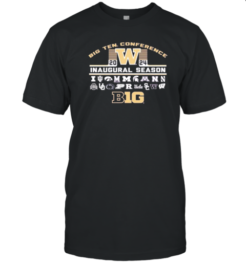 Washington Huskies Big En 2024 Inaugural Season Multi Logo T- Classic Men's T-shirt