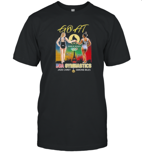 GOAT Paris 2024 USA Gymnastics Jade Carey And Simone Biles Golden T-Shirt