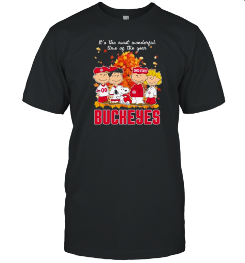 It'S The Most Wonderful Time Of The Year Peanuts Characters X Ohio State Buckeyes T-Shirt