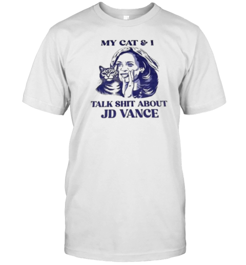 Kamala And Her Cat In This Talk About JD Vance T- Classic Men's T-shirt