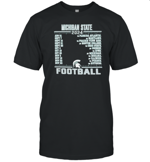 Michigan State Spartans 2024 Football Schedule T-Shirt