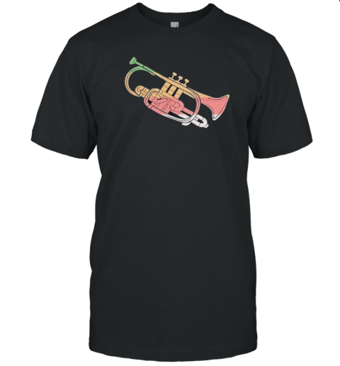 Retro Sunset Cornet Distressed Retro Rainbow Colors T-Shirt