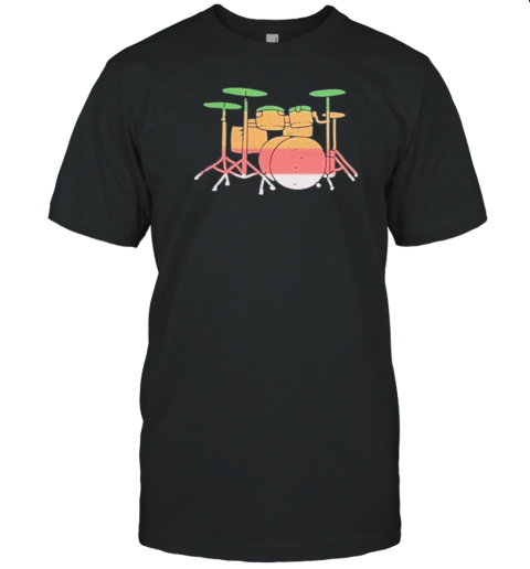 Retro Sunset Drums Distressed Retro Rainbow Colors T- Classic Men's T-shirt