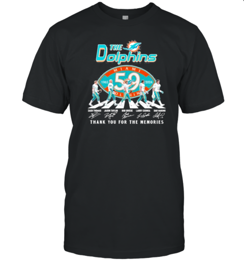 The Dolphins Abbey Road 59 Years 1965 2024 Signatures T-Shirt