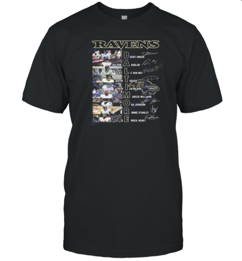 2024 Baltimore Ravens Team Signatures Logo T-Shirt