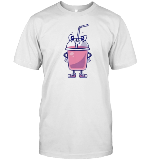 Cute Milkshake With Straw Cartoon T- Classic Men's T-shirt