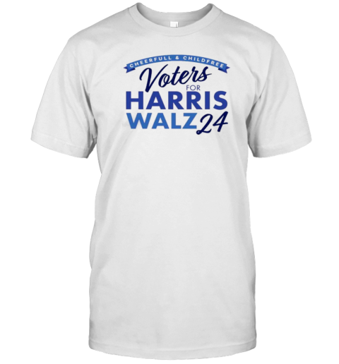 Cheerful and Childfree Voters for Harris and Walz 2024 T-Shirt