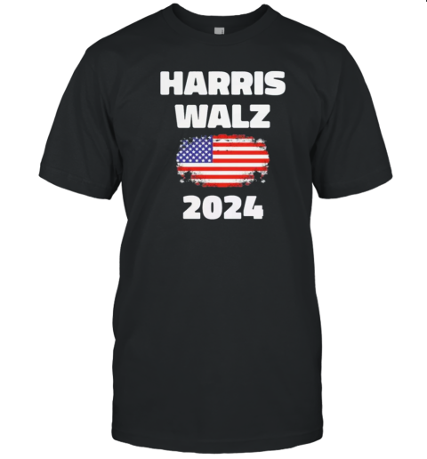 Kamala Harris Tim Walz 2024 Election Flag America T-Shirt