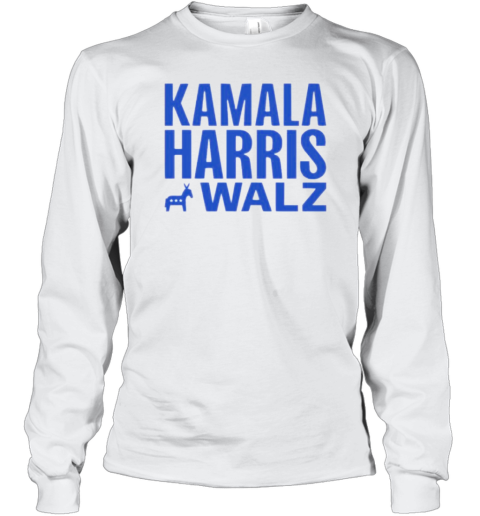 Kamala Harris Walz 2024 Donkey T- Long Sleeved T-shirt
