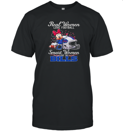 Real Women Love Football Smart Women Love The Bills Mickey 2024 T-Shirt