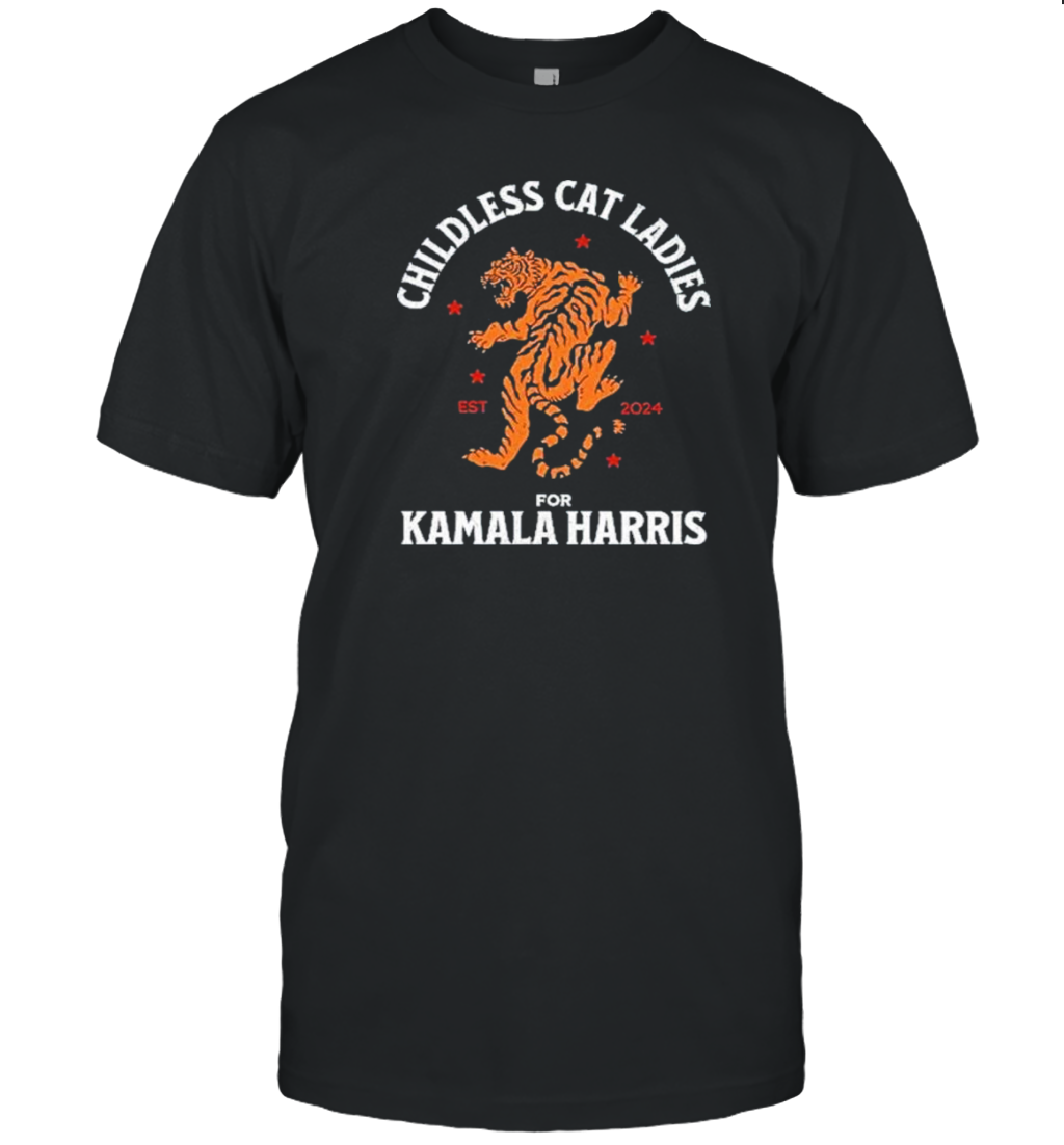 Childless Cat Ladies For Kamala Harris 2024 Tattoo Tiger T- Classic Men's T-shirt