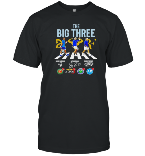 The Big Three Novak Rafael Roger Tennis Champions Signatures T- Classic Men's T-shirt