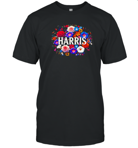 Kamala Harris Vintage Floral Feminine First Female President Flowers T- Classic Men's T-shirt