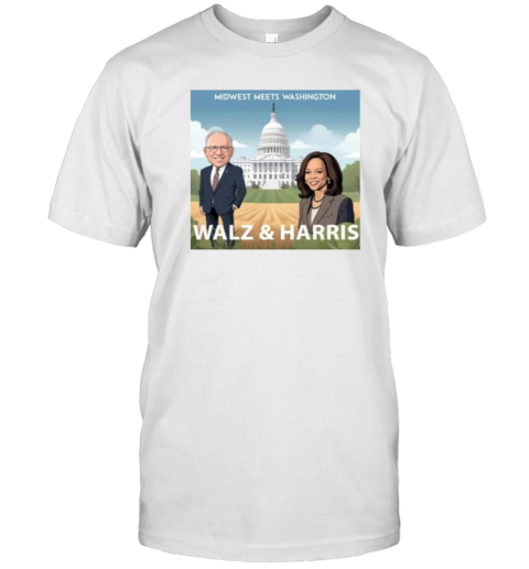 Midwest Meets Washington Harris Walz 2024 T-Shirt