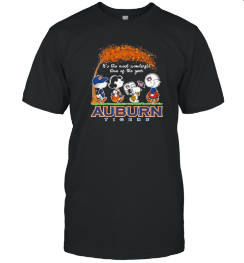 It'S The Most Wonderful Time Of The Year Peanuts Characters X Auburn Tigers T-Shirt