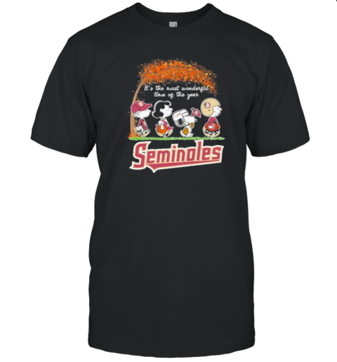 It'S The Most Wonderful Time Of The Year Peanuts Characters X Florida State Seminoles T-Shirt