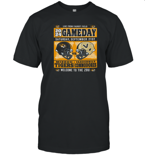 Mizzou Tigers Vs Vanderbilt Commodores 2024 Game Day Gold T-Shirt