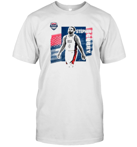 Stephen Curry USA Basketball Stadium Essentials Unisex 2024 Summer Olympics Player Cutout T- Classic Men's T-shirt