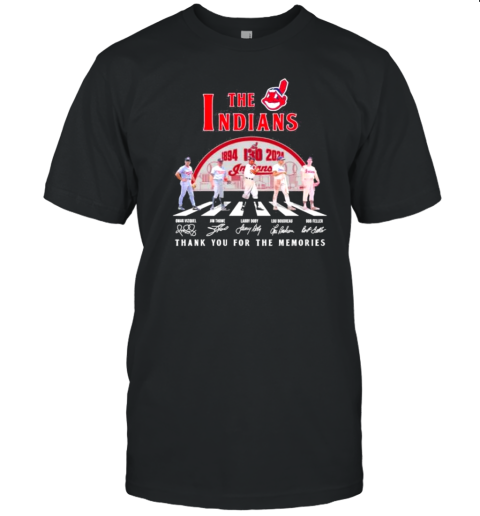 The Cleveland Indians Abbey Road 30 Years 1994 2024 Thank You For The Memories Signatures T-Shirt