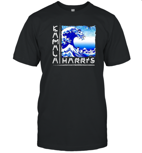 Blue Cats Wave Kamala Harris Cat Letterings T-Shirt