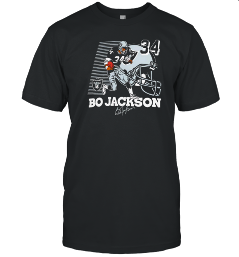 Bo Jackson Las Vegas Raiders Caricature Retired Player T-Shirt