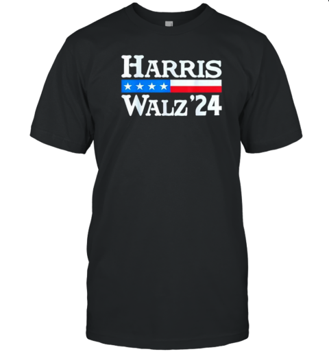 Kamala Harris Tim Walz 2024 Patriotic USA Flag T-Shirt