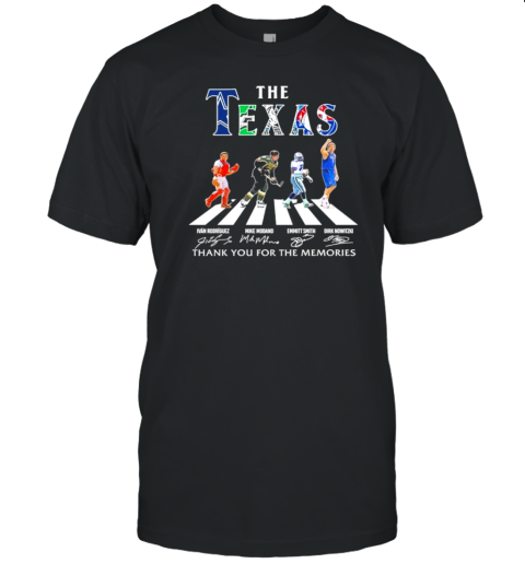 The Texas Sports Teams Players Abbey Road Thank You For The Memories Signatures T-Shirt