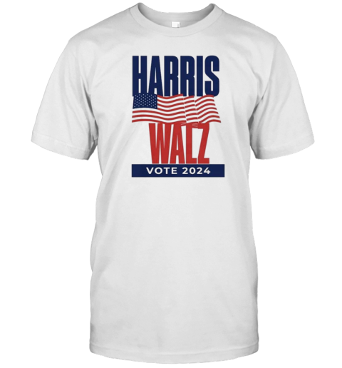 Harris Walz Vote 2024 Flag America Presidential Election T-Shirt