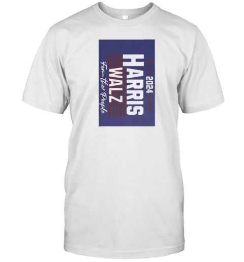 Kamala Harris Tim Walz 2024 For The People Democrat Flag T-Shirt