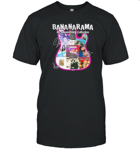 Official Bananarama Guitar Band 45Th Anniversary Collection Signatures T-Shirt