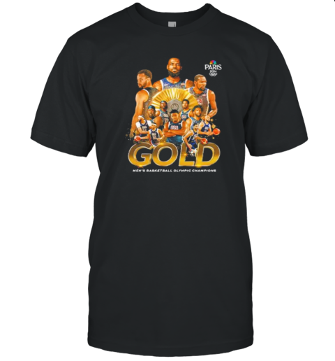 Official Paris 2024 Gold Men’S Basketball Olympic Champions T-Shirt