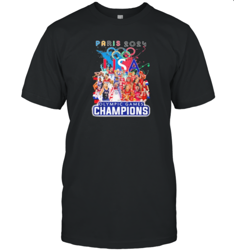 Official Paris 2024 USA Basketball Olympic Games Champions T-Shirt