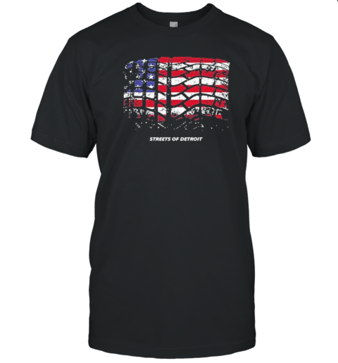 Streets Of Detroit Race Flag America T-Shirt