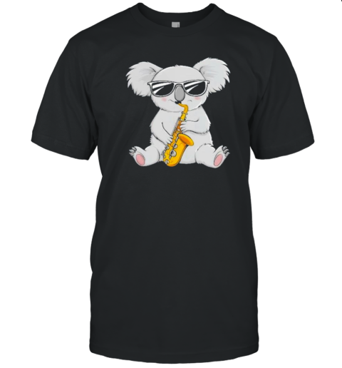 Cool Koala Playing Saxophone Cute Jazz Music T-Shirt