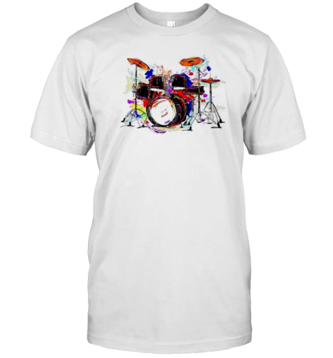 Drum Set Drummer Drumming Musician Watercolor T-Shirt