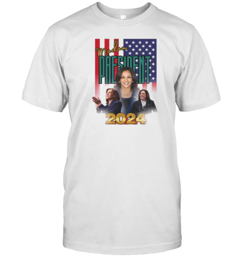 Madam President 2024 Kamala Harris Flag America Presidential Election Usa T-Shirt