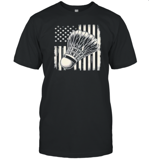 American Flag Badminton Player T-Shirt