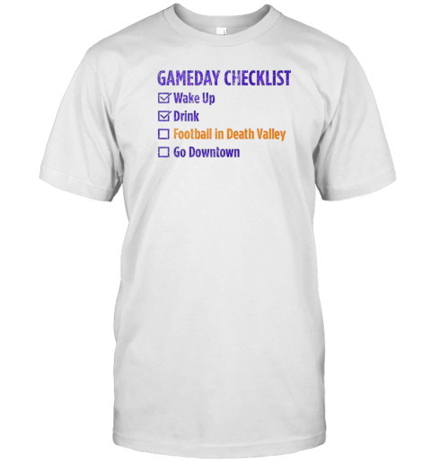 Gameday Checklist Wake Up Drink T-Shirt