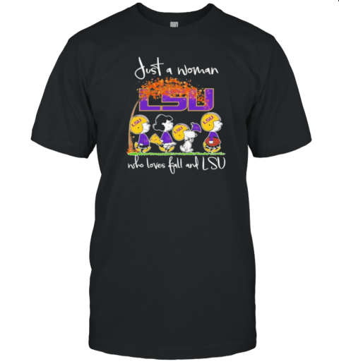 Just A Girl Who Loves Fall And LSU Tigers X Peanuts Characters T-Shirt