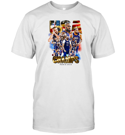 Team Usa Gold Medal Basketball Champions Olympic Paris 2024 T-Shirt