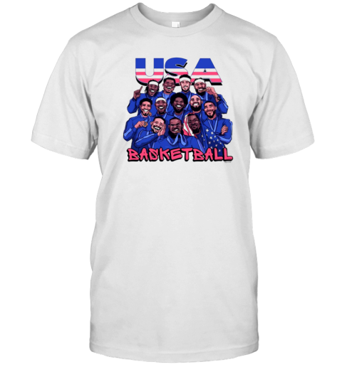 Usa Basketball Team Players Cartoon T-Shirt