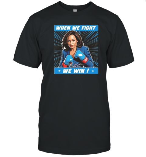 Kamala We Fight We Win Campaign Quote T- Classic Men's T-shirt