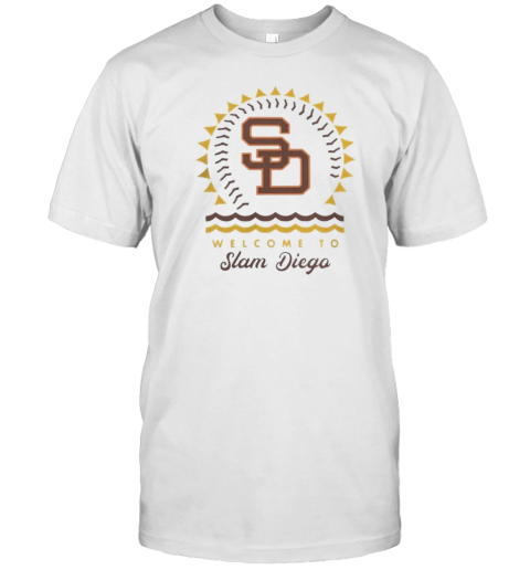 Official Welcome To San Diego Padres Logo Sun T-Shirt