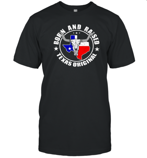 Born In Texas Longhorn Skull State Of Texas Pride T-Shirt